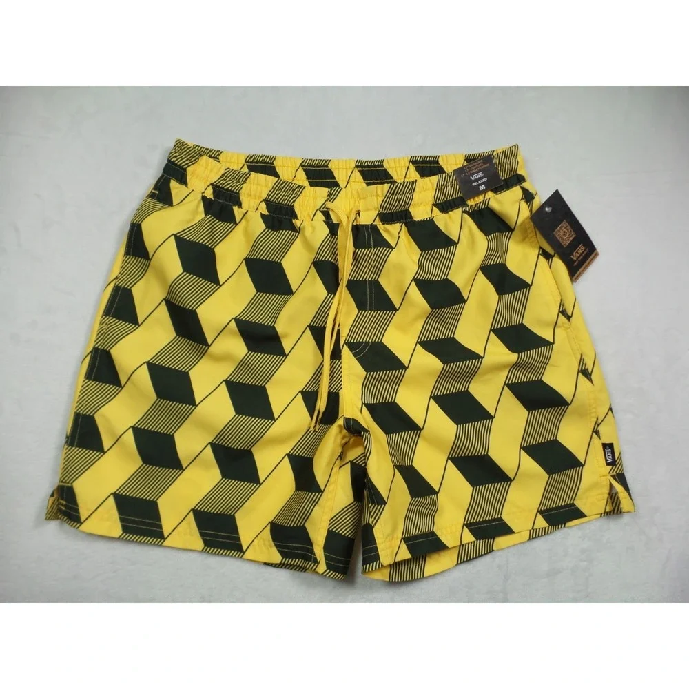 Vans Shorts Mens Size Medium Yellow Relaxed‎ Fit Primary Elastic Boardshorts NWT